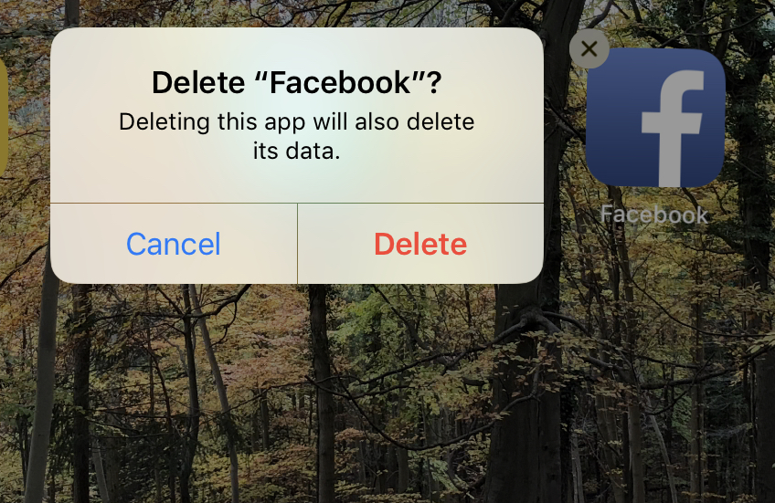 facebook app uninstall